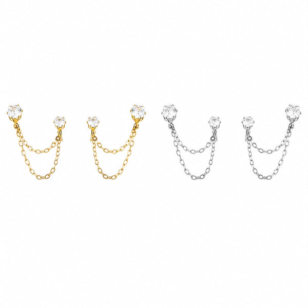Brinco Ear Line com Pontos de Luz
